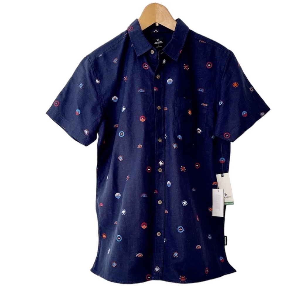Rip Curl Saltwater Culture Valley Short Sleeve Shirt in Navy NWT Mens Medium